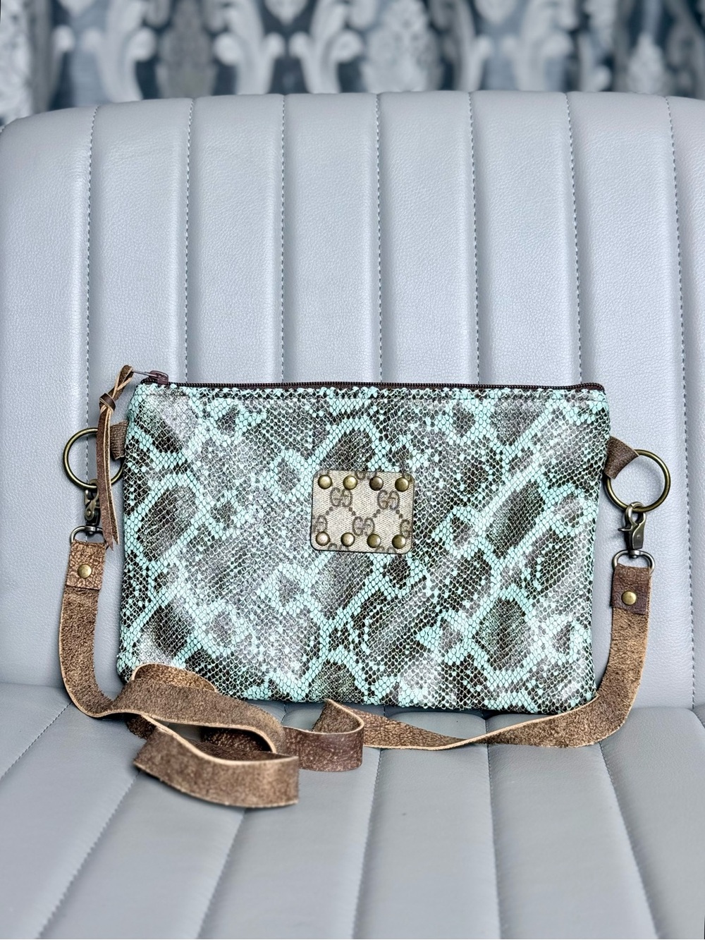 Keep it Gypsy Western Luxury Crossbody Bag Gucci Detail Upcycled Cowhide Leather